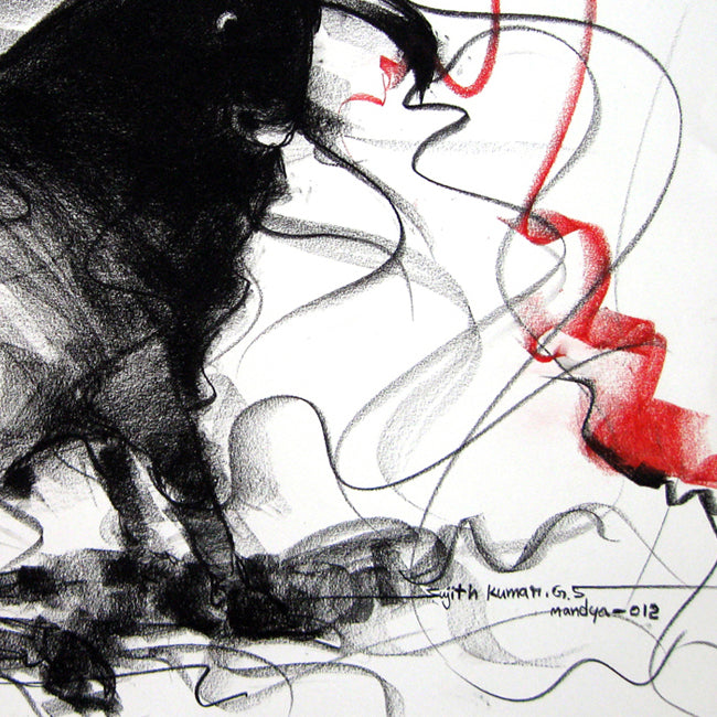 Bull Drawing-101 - SUJITH KUMAR GS MANDYA Art Studio Gallery (SKGSM Art Studio Gallery)