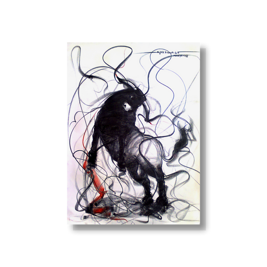 Bull Drawing-102 - SUJITH KUMAR GS MANDYA Art Studio Gallery (SKGSM Art Studio Gallery)