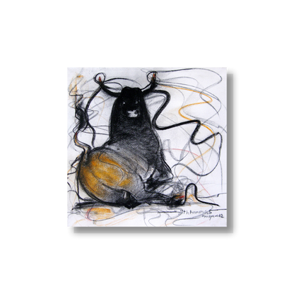 Bull Drawing-104 - SUJITH KUMAR GS MANDYA Art Studio Gallery (SKGSM Art Studio Gallery)