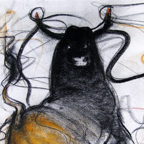 Bull Drawing-104 - SUJITH KUMAR GS MANDYA Art Studio Gallery (SKGSM Art Studio Gallery)