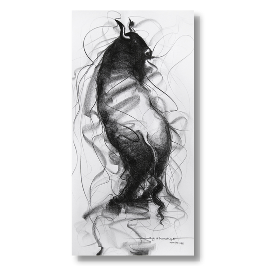 Bull Drawing-109 - SUJITH KUMAR GS MANDYA Art Studio Gallery (SKGSM Art Studio Gallery)
