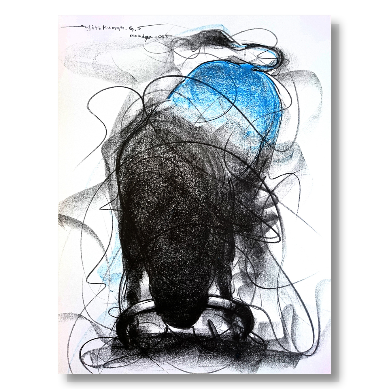 Bull Drawing-610 by Sujith Kumar GS Mandya from Bull Series Artwork