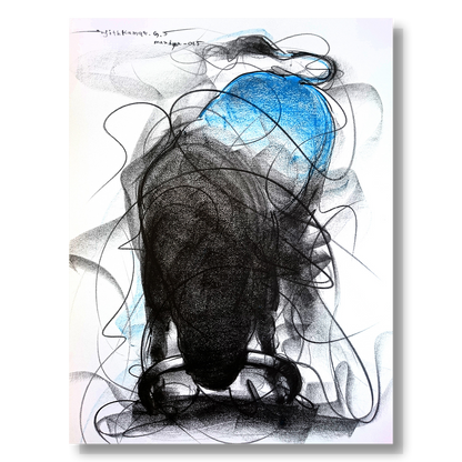 Bull Drawing-610 by Sujith Kumar GS Mandya from Bull Series Artwork
