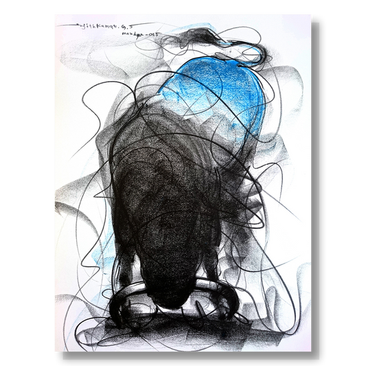 Bull Drawing-610 by Sujith Kumar GS Mandya from Bull Series Artwork