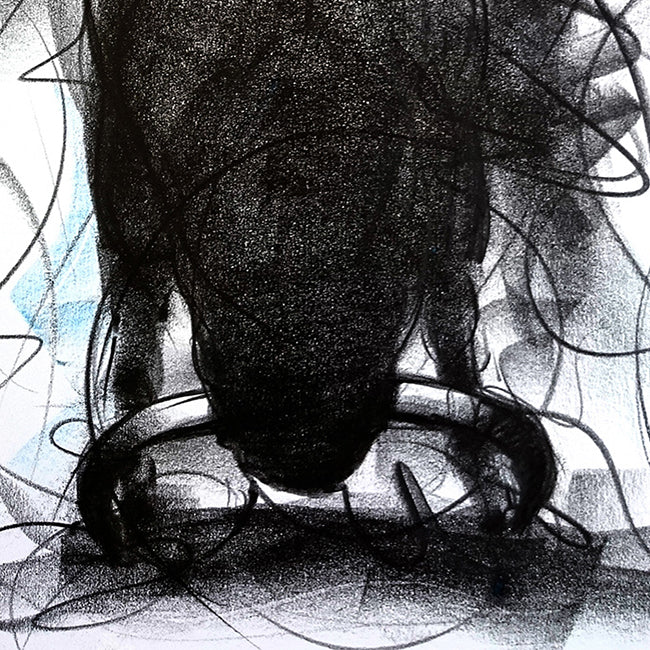 Detail1_Bull Drawing-610 by Sujith Kumar GS Mandya from Bull Series Artwork