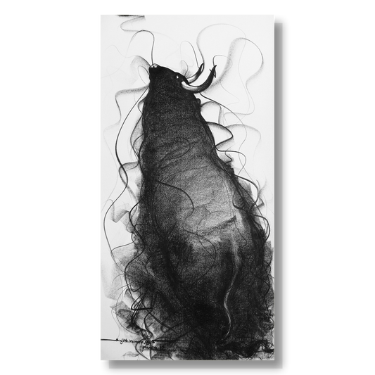 Bull Drawing-112 - SUJITH KUMAR GS MANDYA Art Studio Gallery (SKGSM Art Studio Gallery)