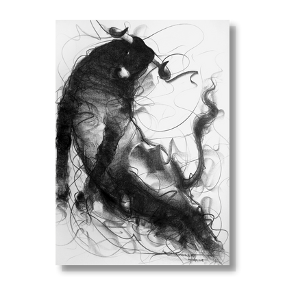 Bull Drawing-113 - SUJITH KUMAR GS MANDYA Art Studio Gallery (SKGSM Art Studio Gallery)