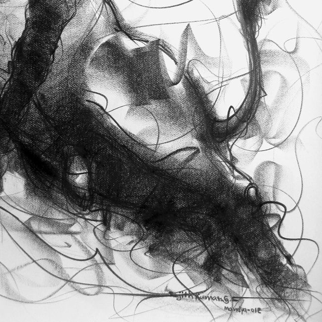 Bull Drawing-113 - SUJITH KUMAR GS MANDYA Art Studio Gallery (SKGSM Art Studio Gallery)