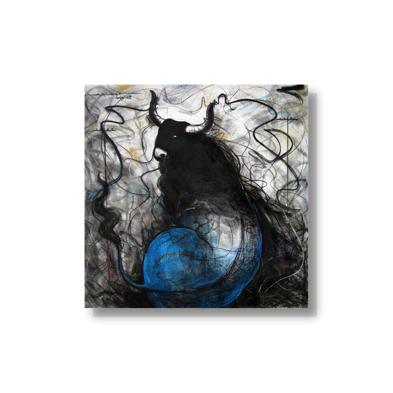 Bull Drawing-116 - SUJITH KUMAR GS MANDYA Art Studio Gallery (SKGSM Art Studio Gallery)