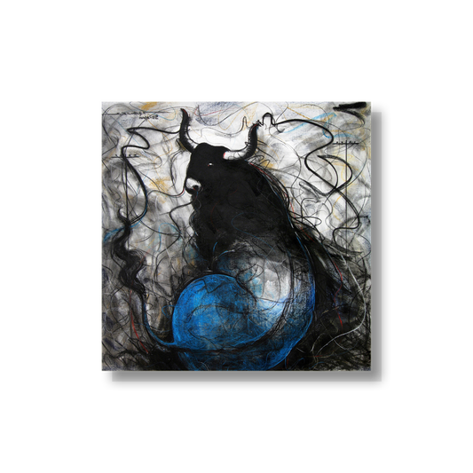 Bull Drawing-116 - SUJITH KUMAR GS MANDYA Art Studio Gallery (SKGSM Art Studio Gallery)