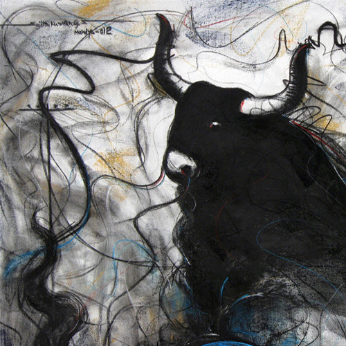 Bull Drawing-116 - SUJITH KUMAR GS MANDYA Art Studio Gallery (SKGSM Art Studio Gallery)