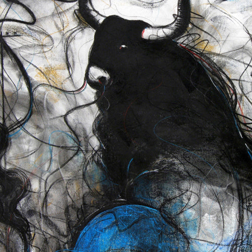 Bull Drawing-116 - SUJITH KUMAR GS MANDYA Art Studio Gallery (SKGSM Art Studio Gallery)