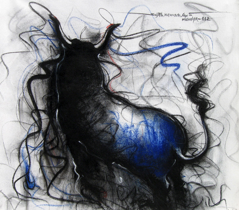 Bull Drawing-117 - SUJITH KUMAR GS MANDYA Art Studio Gallery (SKGSM Art Studio Gallery)