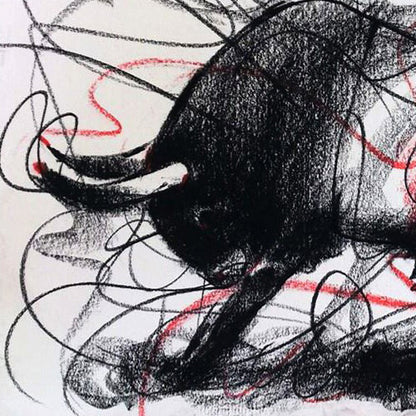 Bull Drawing-130 - SUJITH KUMAR GS MANDYA Art Studio Gallery (SKGSM Art Studio Gallery)