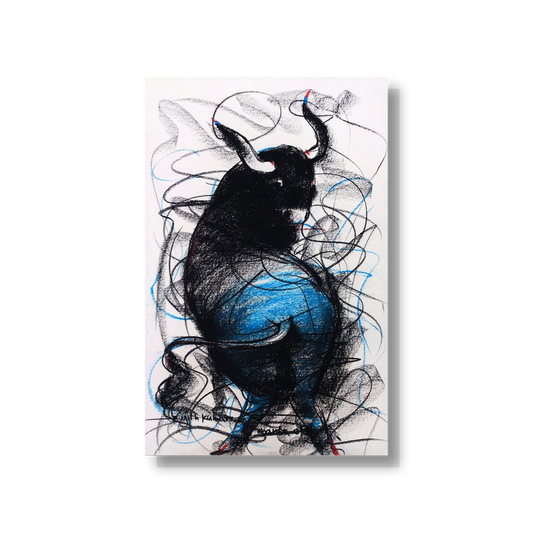 Bull Drawing-131 - SUJITH KUMAR GS MANDYA Art Studio Gallery (SKGSM Art Studio Gallery)