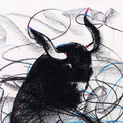 Bull Drawing-131 - SUJITH KUMAR GS MANDYA Art Studio Gallery (SKGSM Art Studio Gallery)