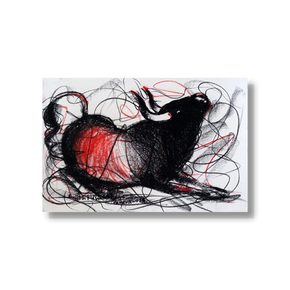 Bull Drawing-132 - SUJITH KUMAR GS MANDYA Art Studio Gallery (SKGSM Art Studio Gallery)