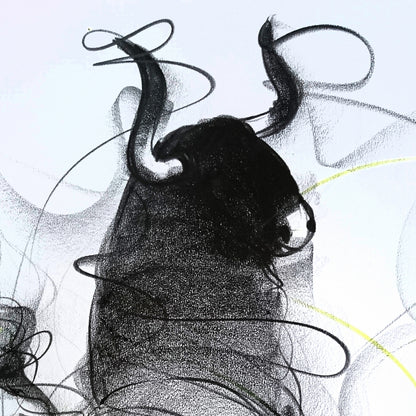 Bull Drawing-601 - SUJITH KUMAR GS MANDYA Art Studio Gallery (SKGSM Art Studio Gallery)