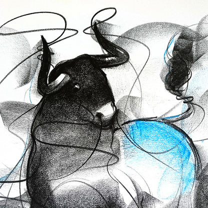 Bull Drawing-604 - SUJITH KUMAR GS MANDYA Art Studio Gallery (SKGSM Art Studio Gallery)