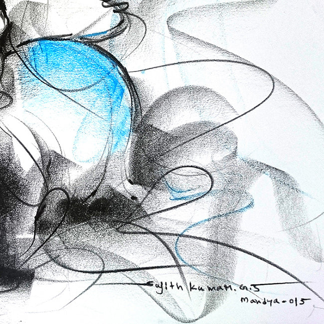 Bull Drawing-604 - SUJITH KUMAR GS MANDYA Art Studio Gallery (SKGSM Art Studio Gallery)