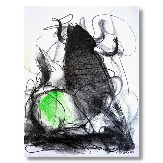 Bull Drawing-605 - SUJITH KUMAR GS MANDYA Art Studio Gallery (SKGSM Art Studio Gallery)