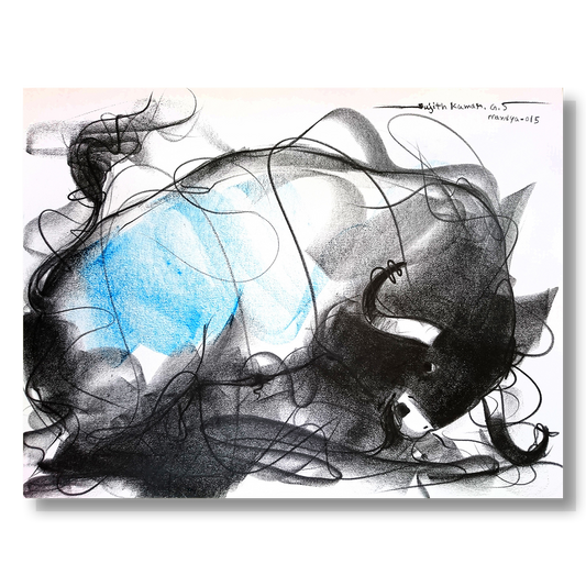 Bull Drawing-606 - SUJITH KUMAR GS MANDYA Art Studio Gallery (SKGSM Art Studio Gallery)