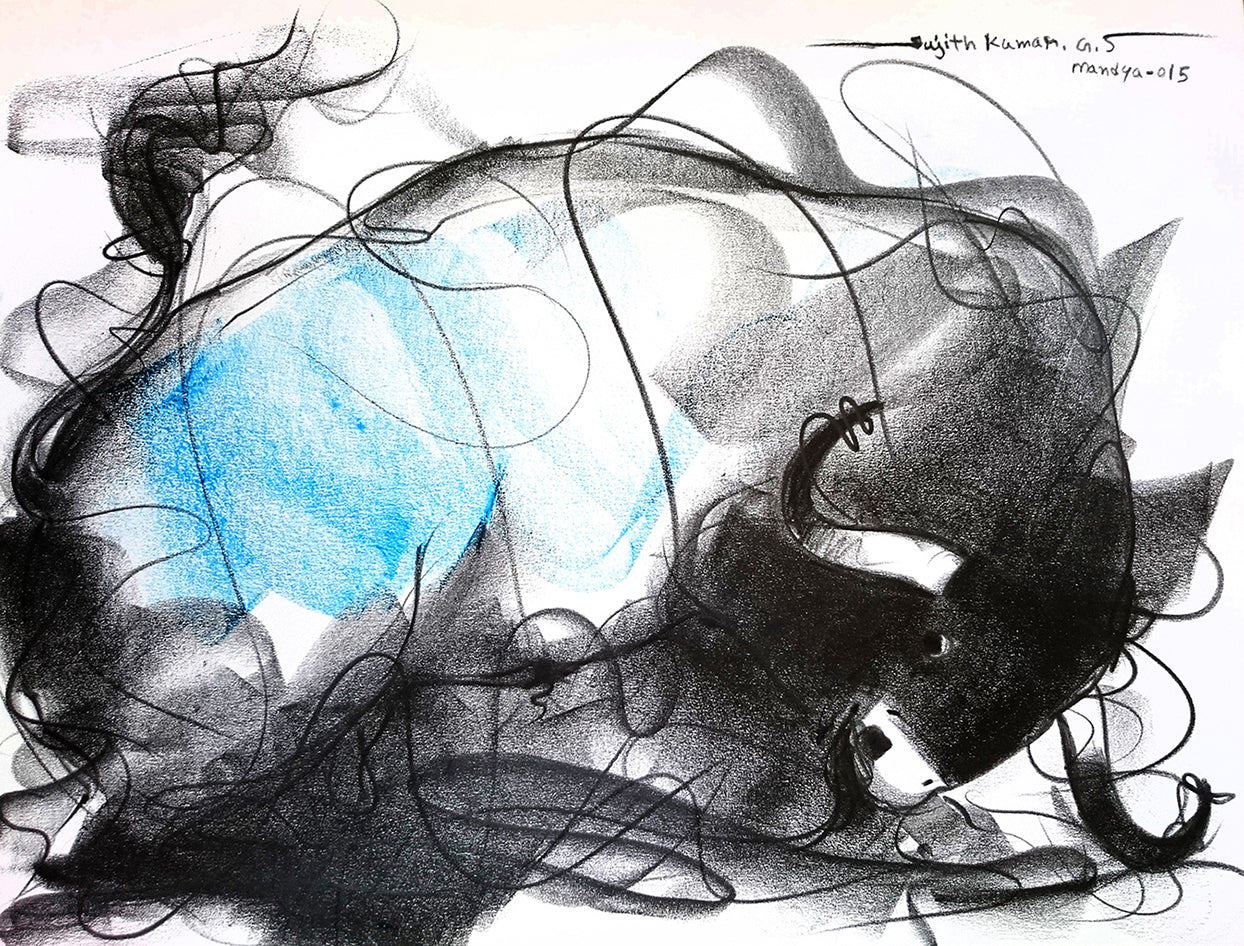 Bull Drawing-606 - SUJITH KUMAR GS MANDYA Art Studio Gallery (SKGSM Art Studio Gallery)