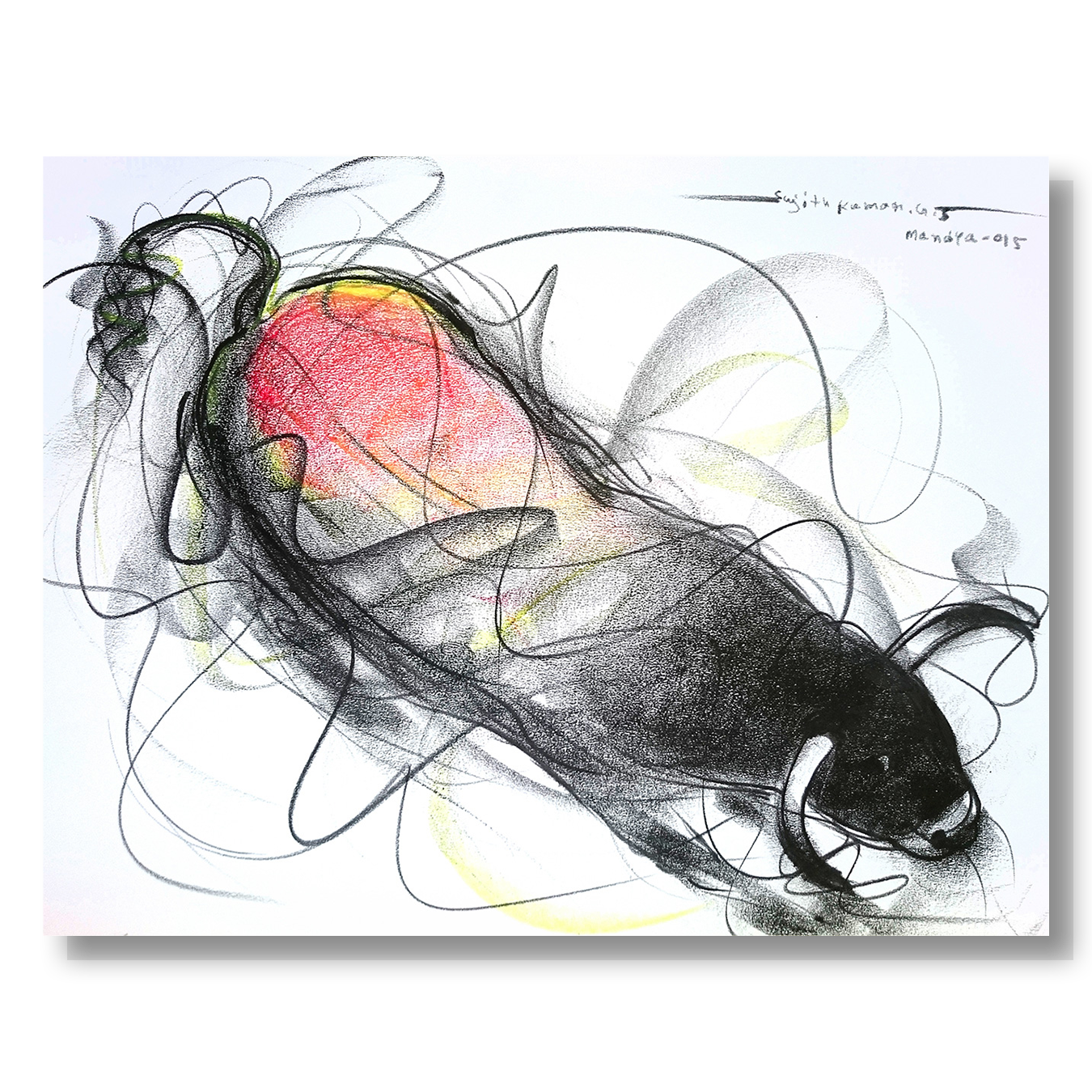 Bull Drawing-608 - SUJITH KUMAR GS MANDYA Art Studio Gallery (SKGSM Art Studio Gallery)
