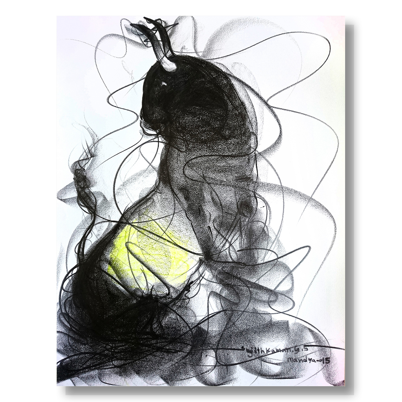 Bull Drawing-611 by Sujith Kumar GS Mandya from Bull Series Artwork