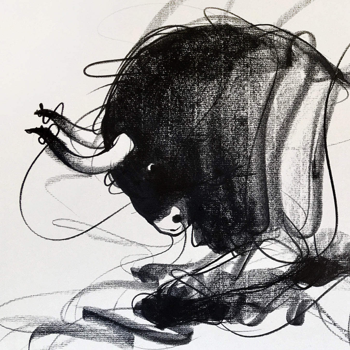 Bull Drawing-640 - SUJITH KUMAR GS MANDYA Art Studio Gallery (SKGSM Art Studio Gallery)