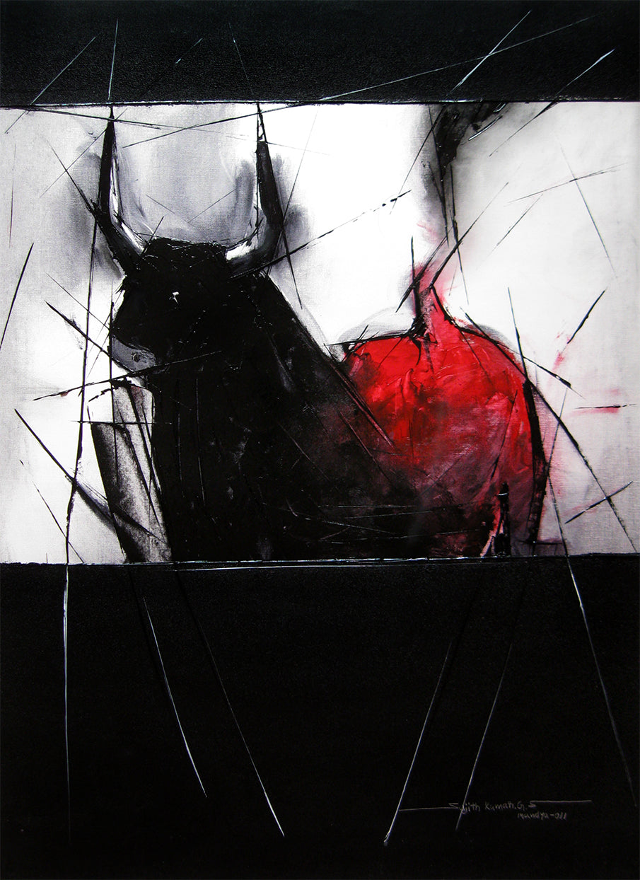 Bull-11 - SUJITH KUMAR GS MANDYA Art Studio Gallery (SKGSM Art Studio Gallery)