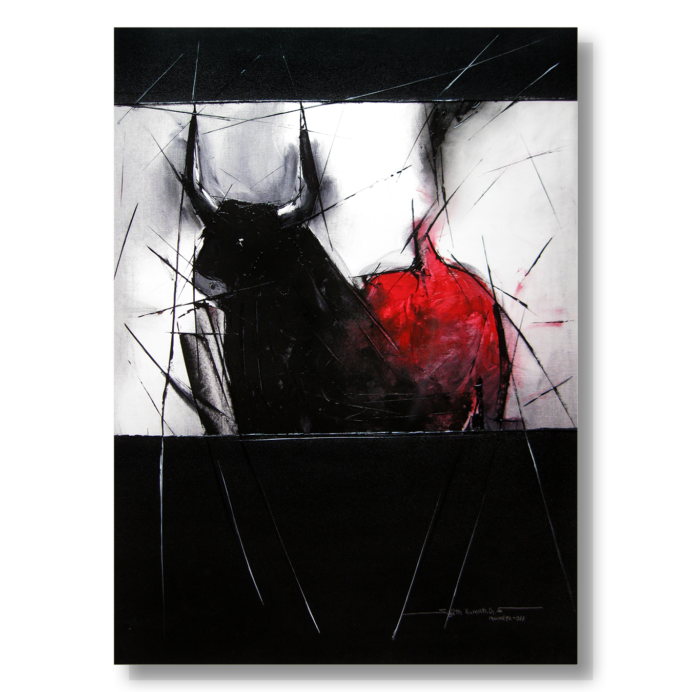 Bull-11 - SUJITH KUMAR GS MANDYA Art Studio Gallery (SKGSM Art Studio Gallery)