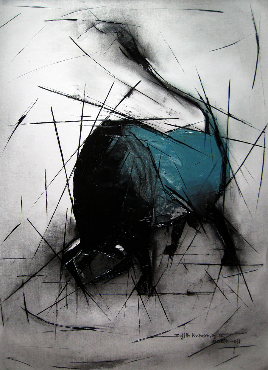 Bull-12 - SUJITH KUMAR GS MANDYA Art Studio Gallery (SKGSM Art Studio Gallery)