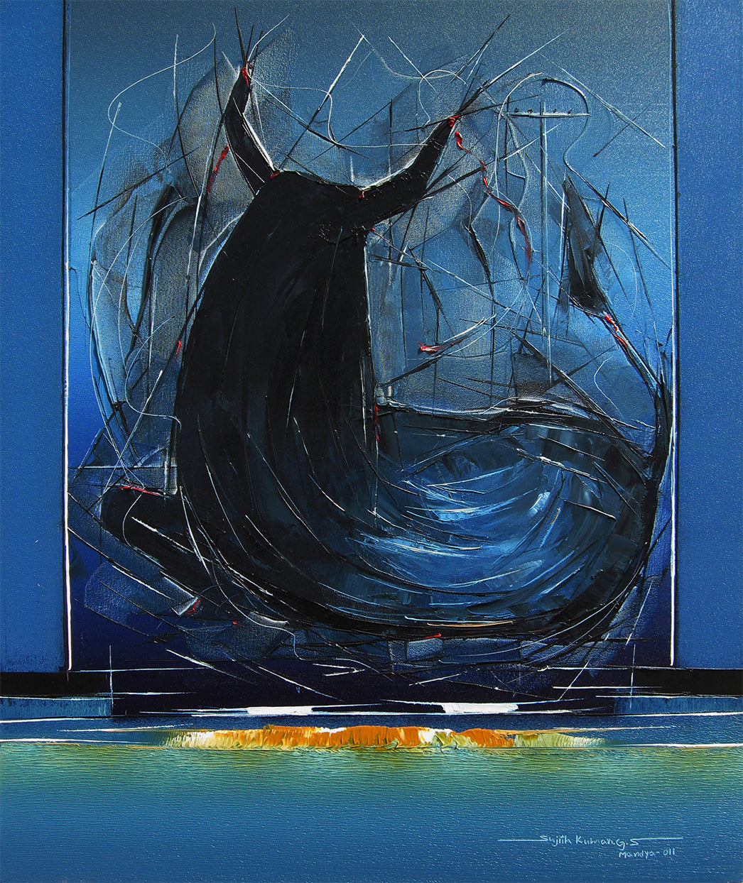 Bull-16 - SUJITH KUMAR GS MANDYA Art Studio Gallery (SKGSM Art Studio Gallery)