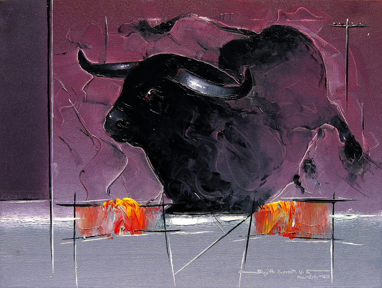 Bull-17 - SUJITH KUMAR GS MANDYA Art Studio Gallery (SKGSM Art Studio Gallery)