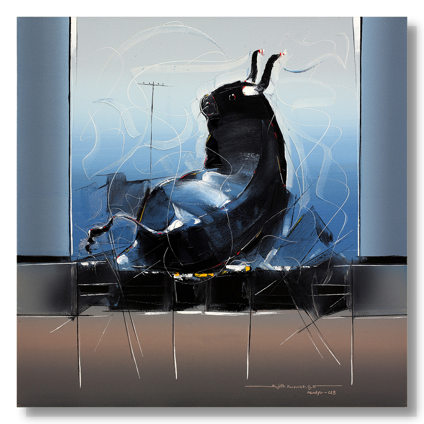 Bull-45 - SUJITH KUMAR GS MANDYA Art Studio Gallery (SKGSM Art Studio Gallery)