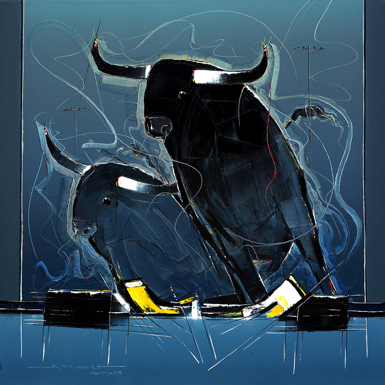 Bull-50 - SUJITH KUMAR GS MANDYA Art Studio Gallery (SKGSM Art Studio Gallery)