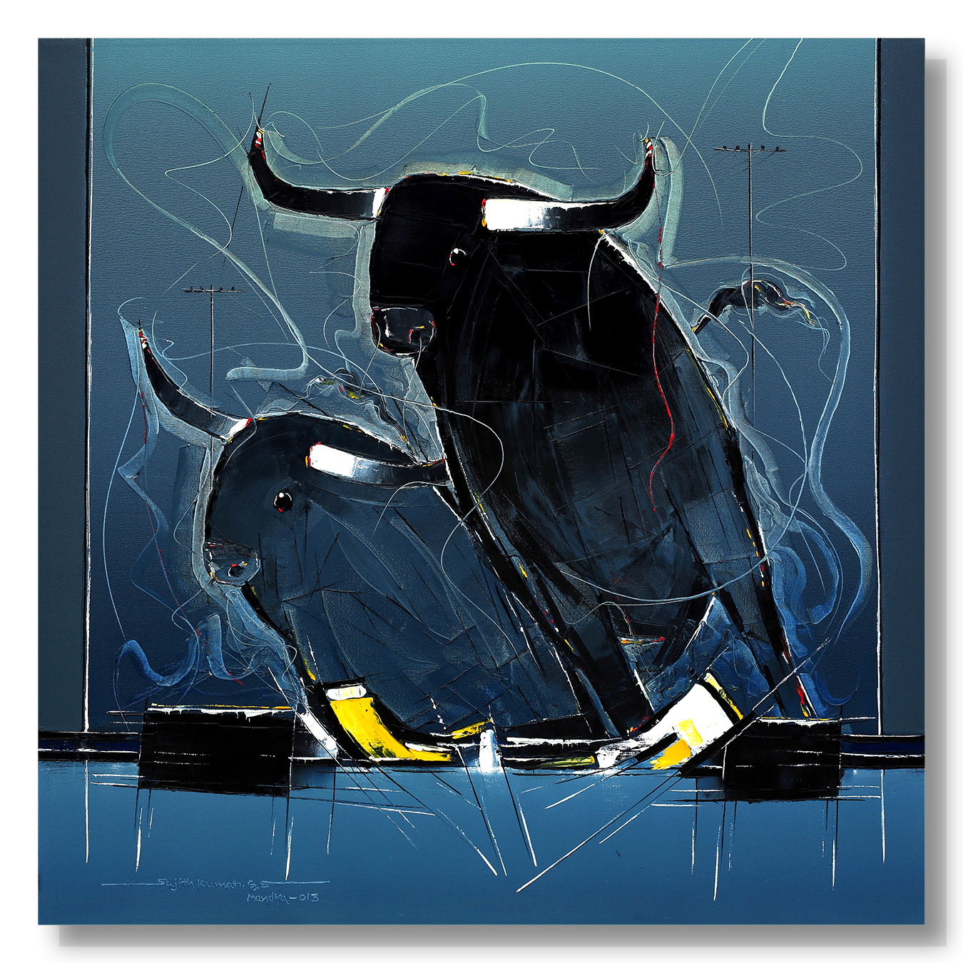 Bull-50 - SUJITH KUMAR GS MANDYA Art Studio Gallery (SKGSM Art Studio Gallery)