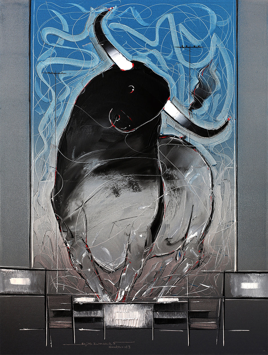 Bull-53 - SUJITH KUMAR GS MANDYA Art Studio Gallery (SKGSM Art Studio Gallery)
