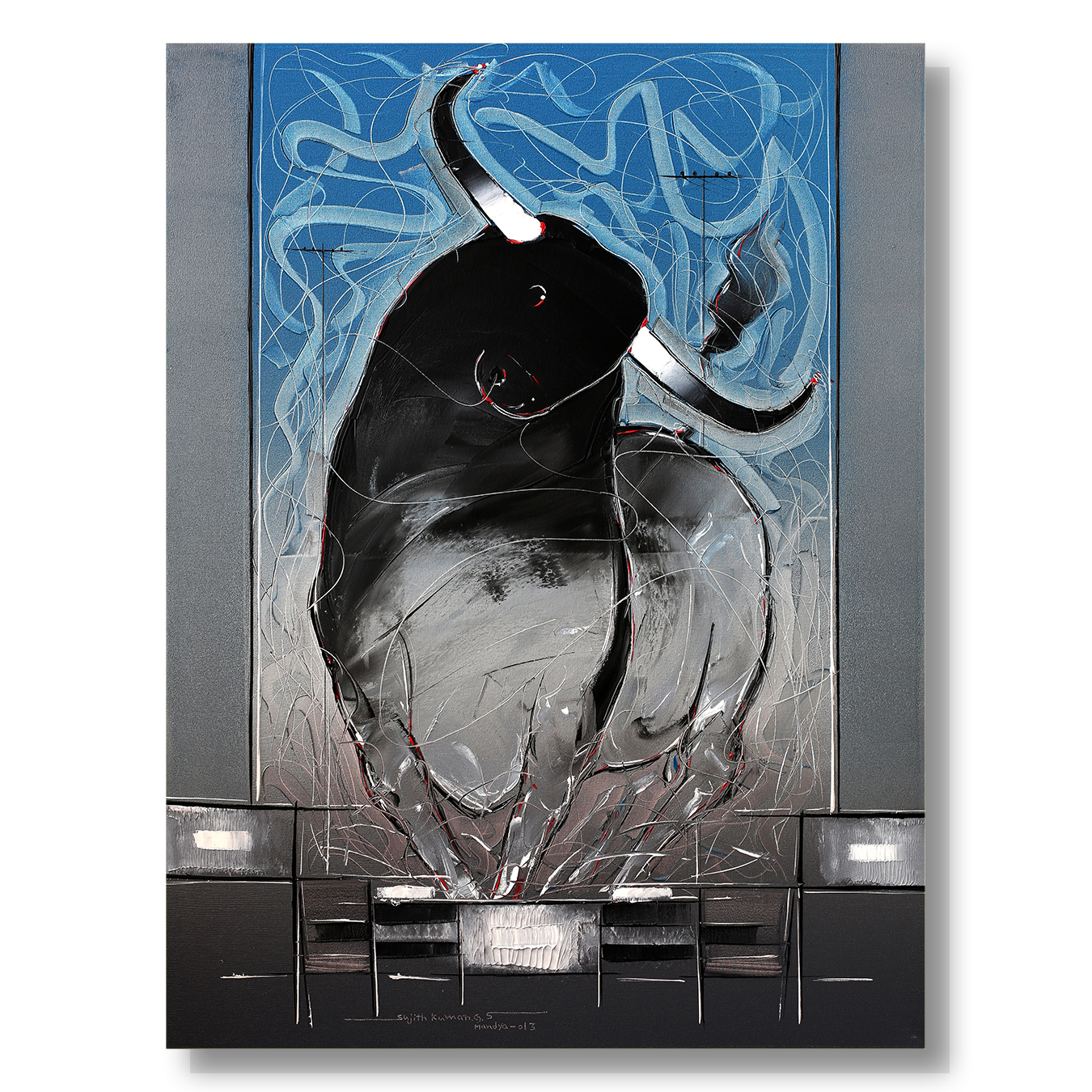 Bull-53 - SUJITH KUMAR GS MANDYA Art Studio Gallery (SKGSM Art Studio Gallery)