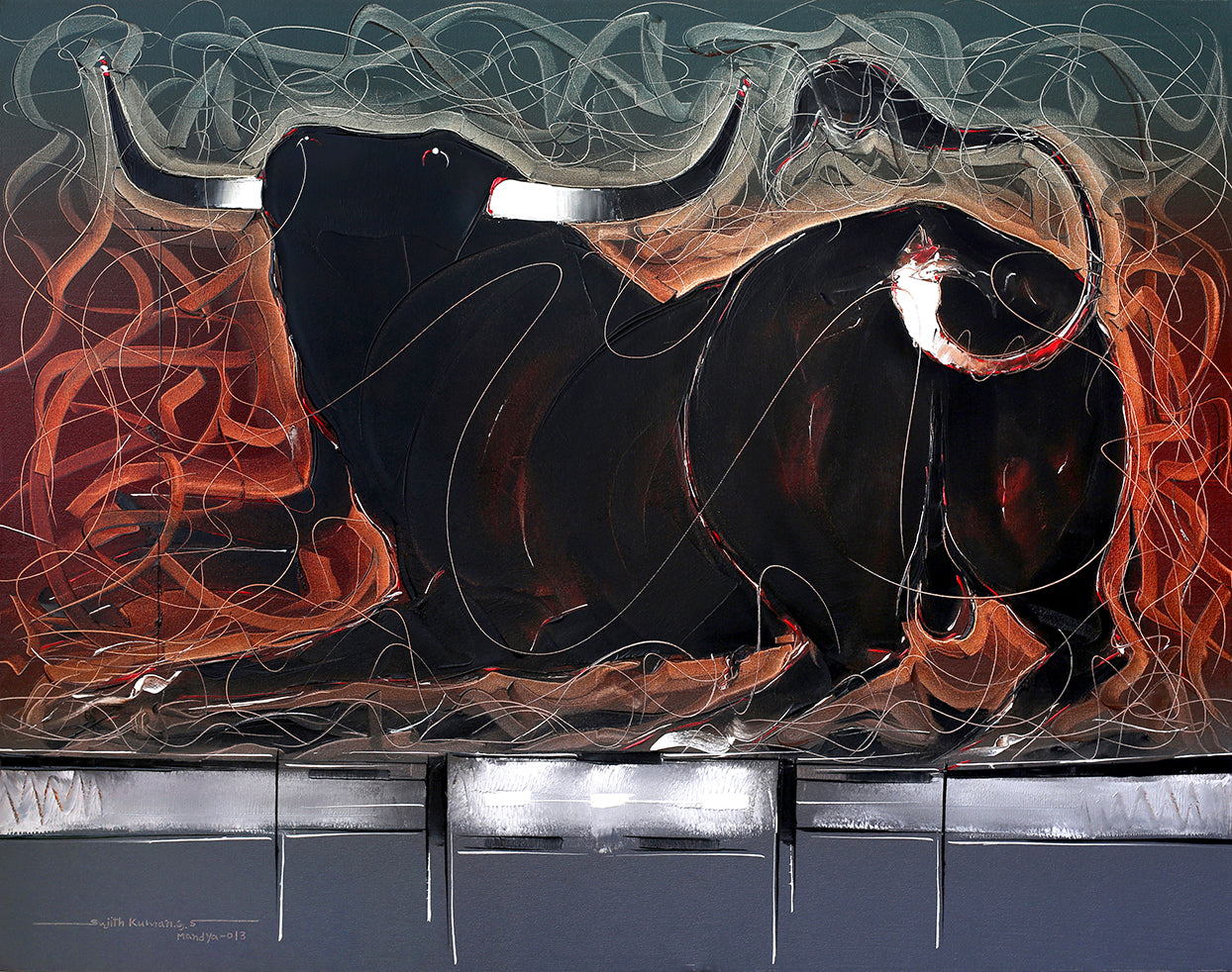 Bull-64 - SUJITH KUMAR GS MANDYA Art Studio Gallery (SKGSM Art Studio Gallery)
