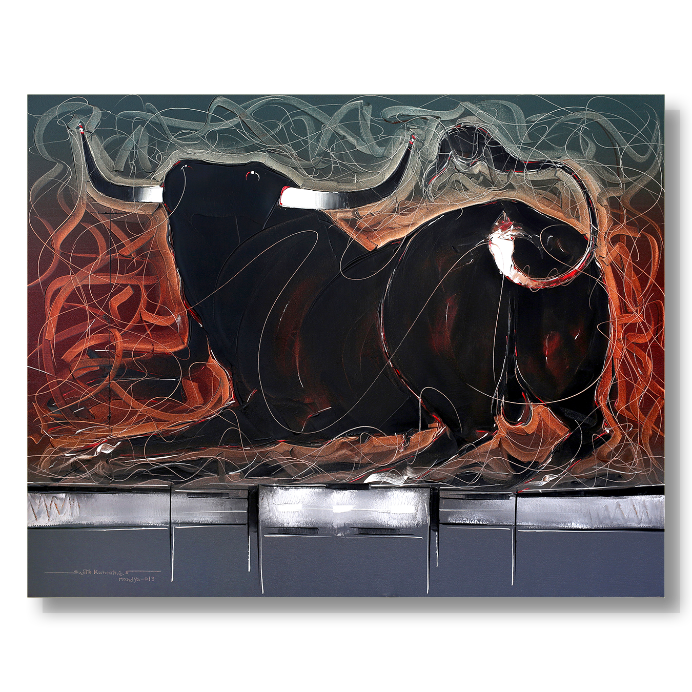 Bull-64 - SUJITH KUMAR GS MANDYA Art Studio Gallery (SKGSM Art Studio Gallery)