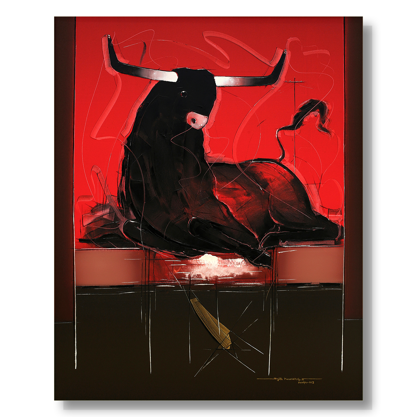 Bull-65 - SUJITH KUMAR GS MANDYA Art Studio Gallery (SKGSM Art Studio Gallery)