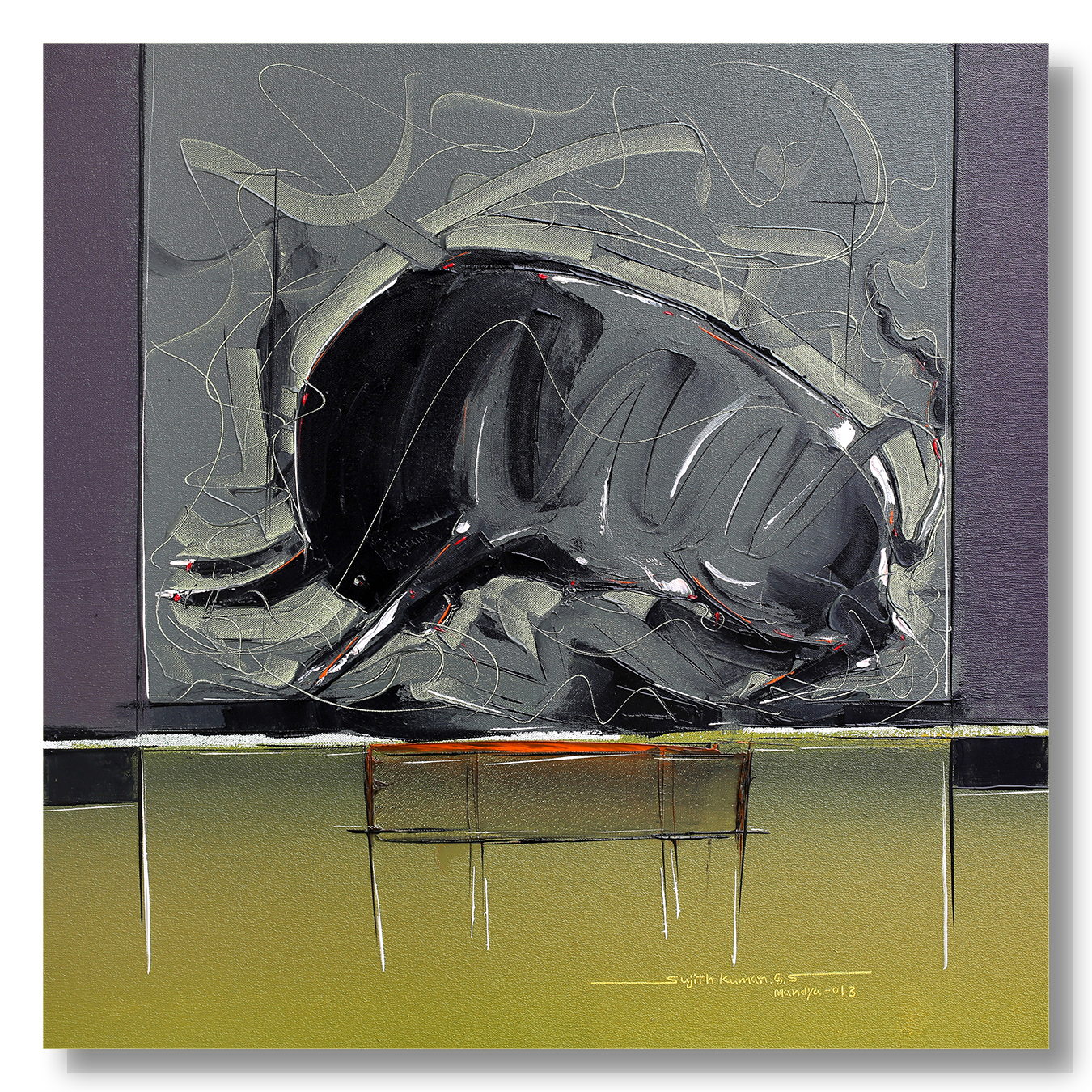 Bull-68 - SUJITH KUMAR GS MANDYA Art Studio Gallery (SKGSM Art Studio Gallery)