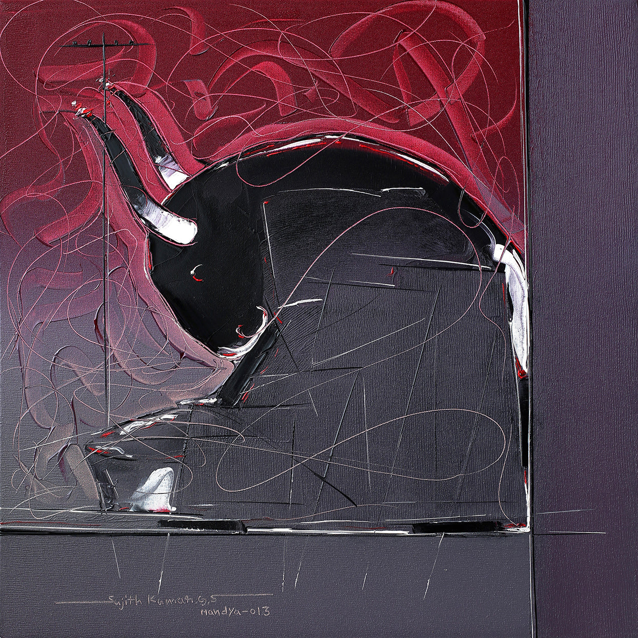 Bull-70 - SUJITH KUMAR GS MANDYA Art Studio Gallery (SKGSM Art Studio Gallery)