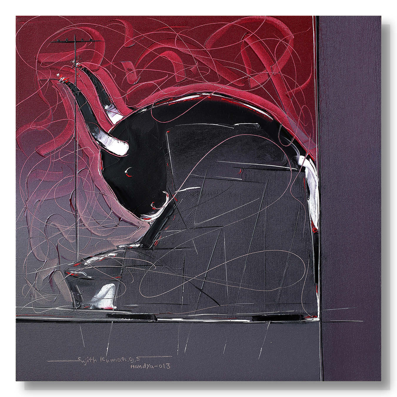 Bull-70 - SUJITH KUMAR GS MANDYA Art Studio Gallery (SKGSM Art Studio Gallery)