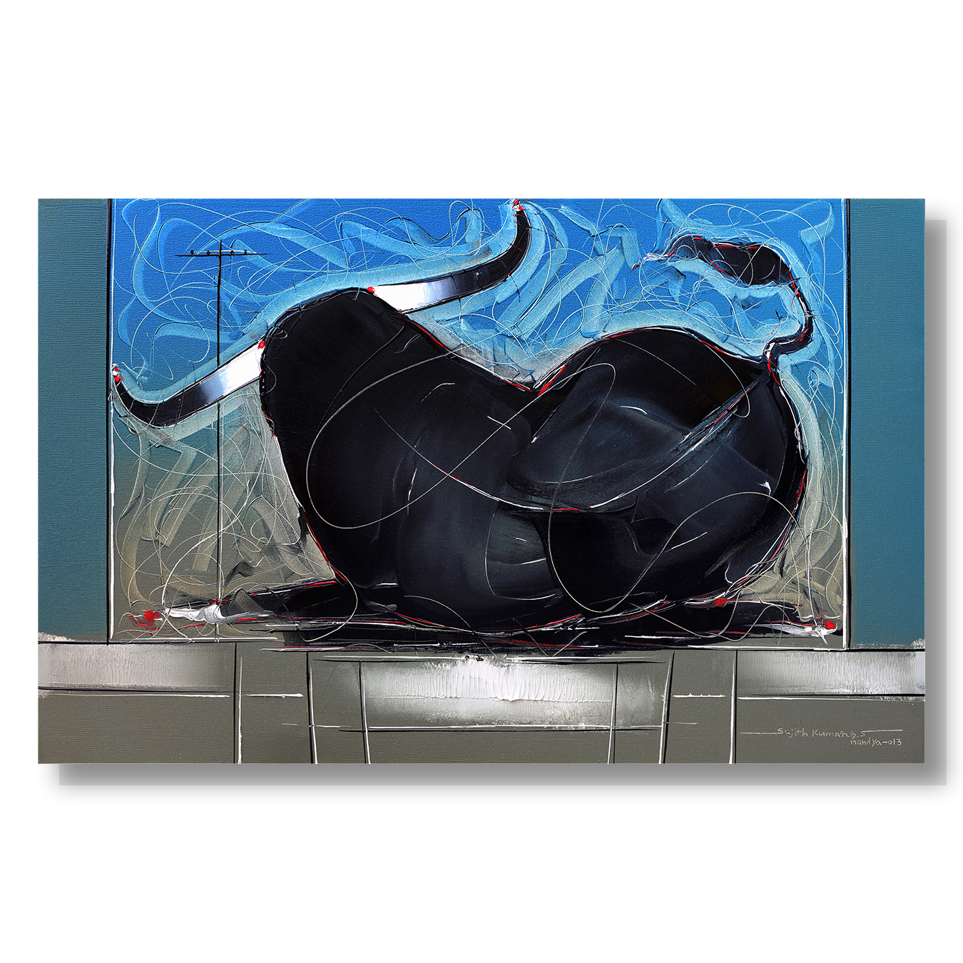 Bull-72 - SUJITH KUMAR GS MANDYA Art Studio Gallery (SKGSM Art Studio Gallery)