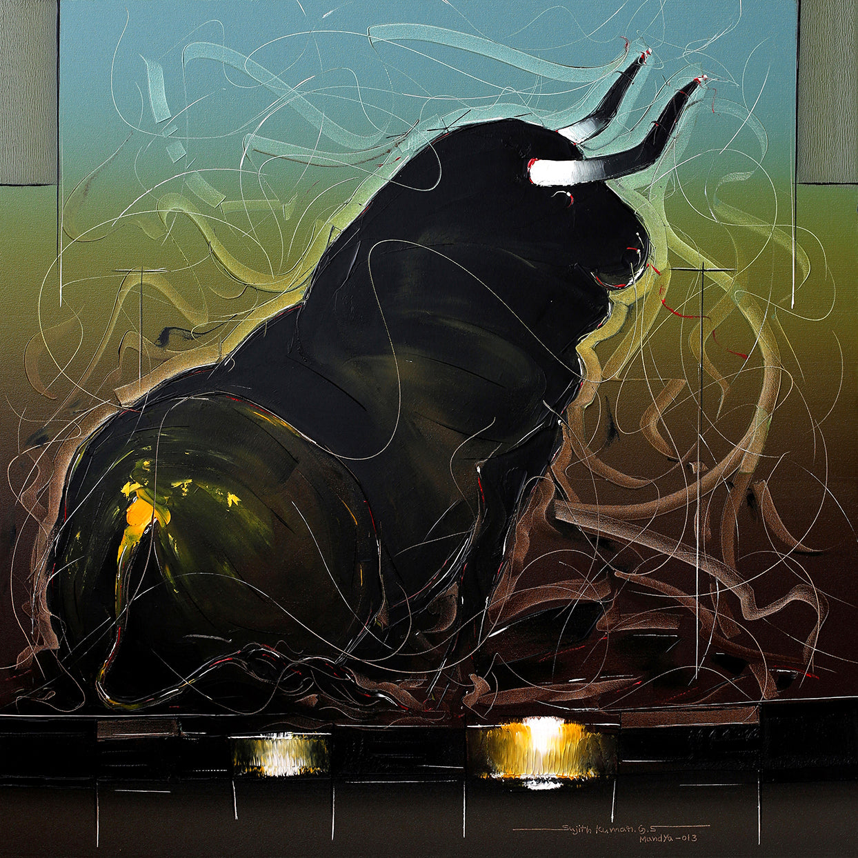 Bull-74 - SUJITH KUMAR GS MANDYA Art Studio Gallery (SKGSM Art Studio Gallery)