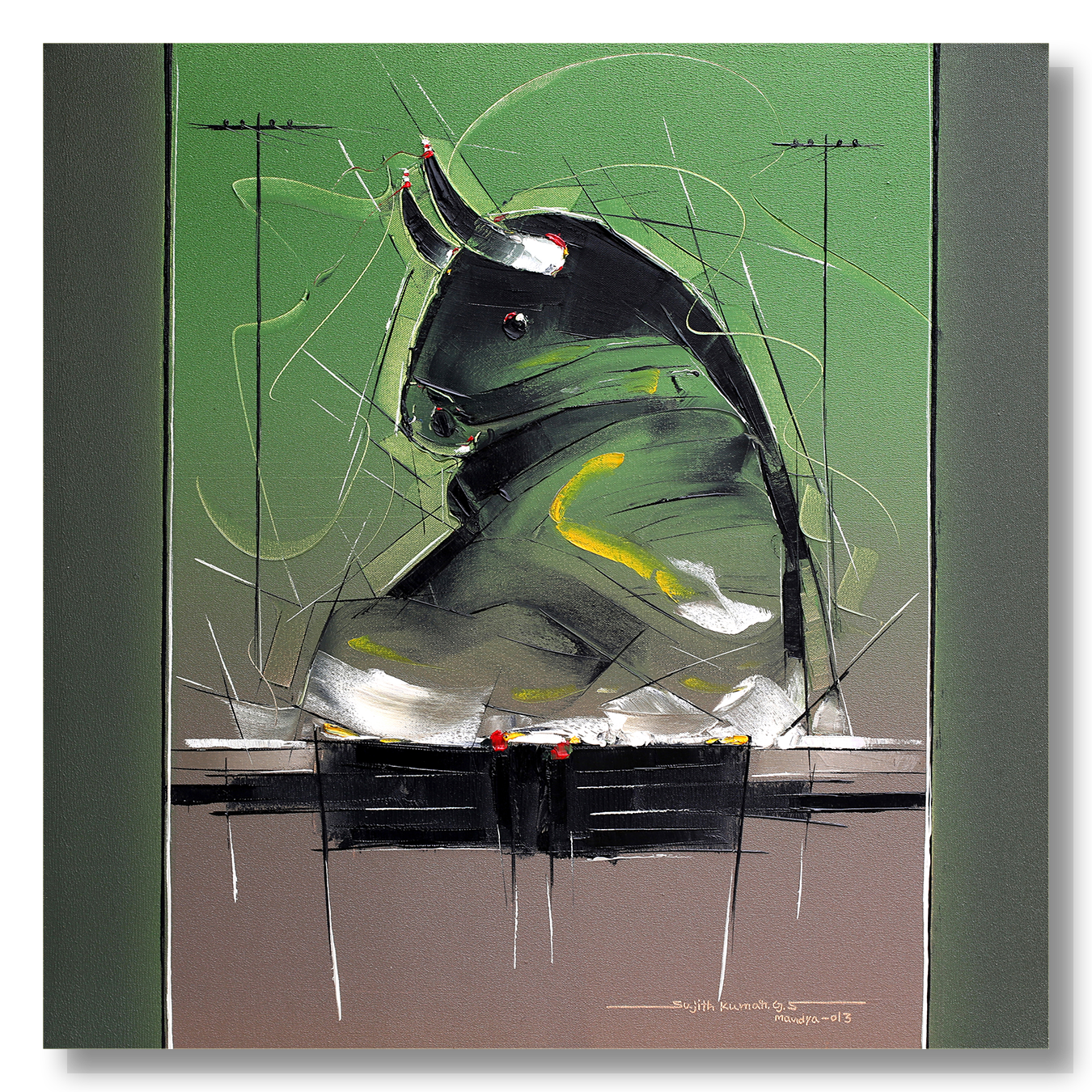 Bull-76 - SUJITH KUMAR GS MANDYA Art Studio Gallery (SKGSM Art Studio Gallery)