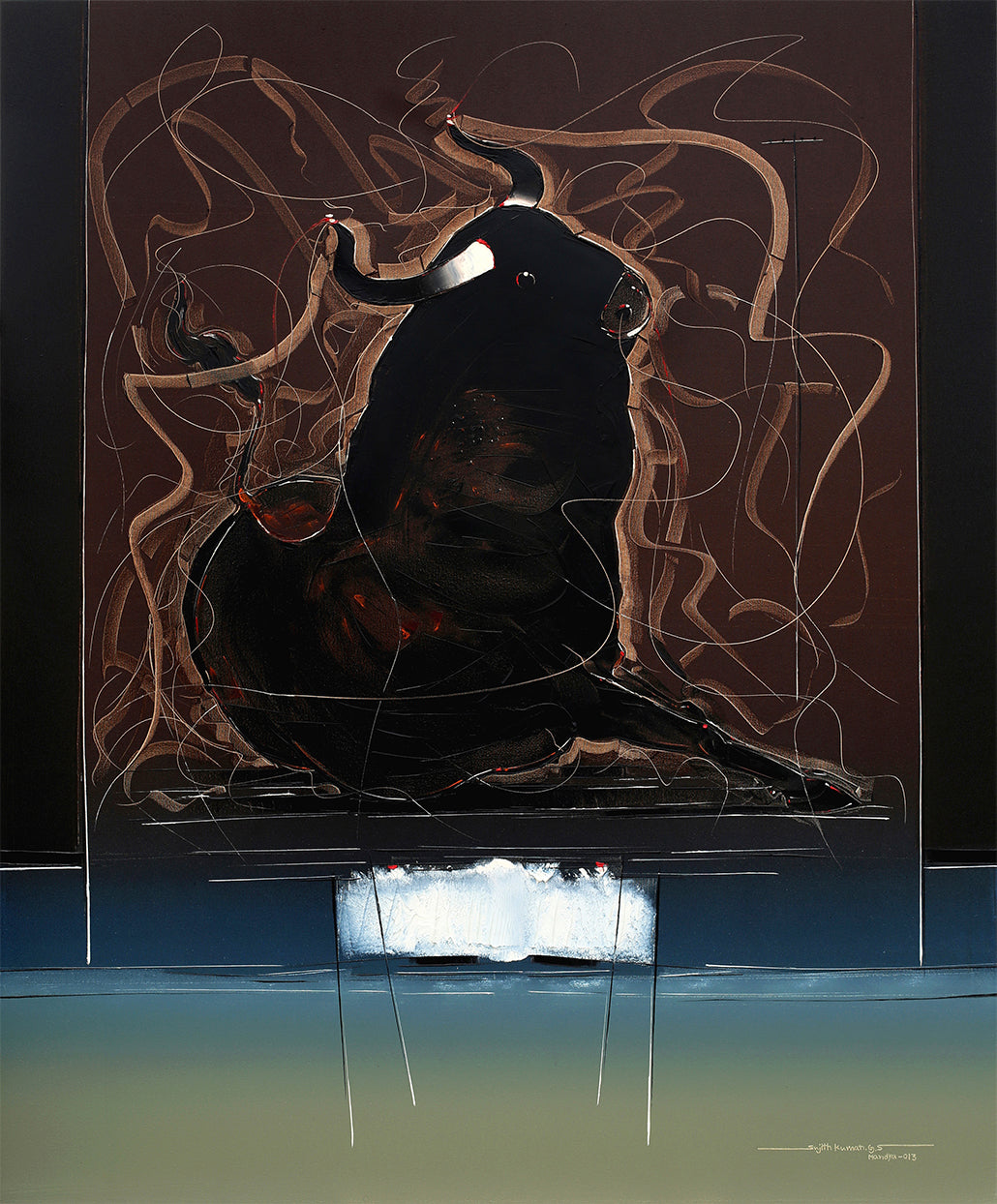 Bull-77 - SUJITH KUMAR GS MANDYA Art Studio Gallery (SKGSM Art Studio Gallery)